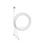 Кабел за зареждане Baseus Superior, 3 в 1, Micro USB, Lightning, Type-C, 1.0m, Бял - 40438