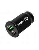 Makki зарядно за кола Fast Charger Car - Type-C + USB QC3.0  20W - MAKKI-CC20W02-BK