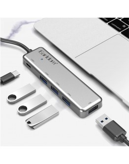 USB хъб Earldom ET-HUB12, USB 2.0, 5 Порта, Сив - 12069