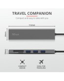 TRUST Halyx Fast USB-C Hub & Card Reader