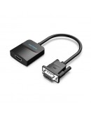 Vention адаптер Adapter VGA to HDMI with sound - Active converter with AUX-in and Micro USB power - ACNBB