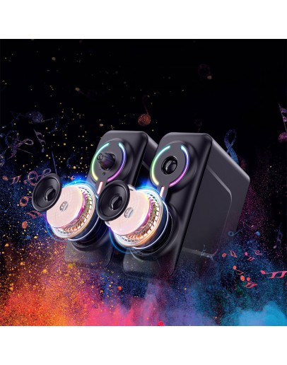 Тонколони Onikuma L6, 2x5W, USB, RGB, Черен - 22216