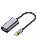 Преходник DeTech, USB-C – VGA, Сив - 17841