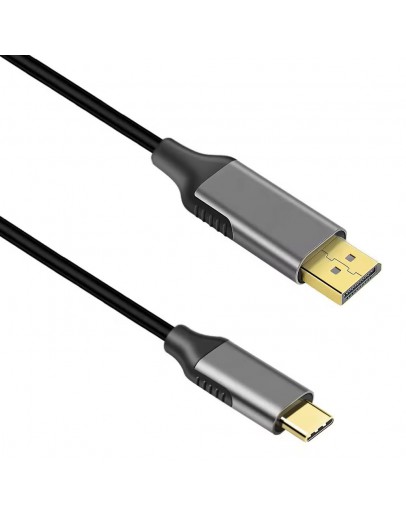 Кабел DeTech, USB-C Thumderbolt-3 –DP 1.8m, 4K, 60Hz, Черен - 18397