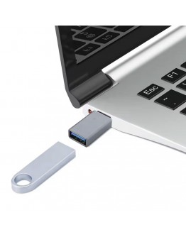 Преходник DeTech, USB (F) – USB C (M) OTG, Сив - 17855