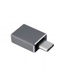 Преходник DeTech, USB (F) – USB C (M) OTG, Сив - 17855