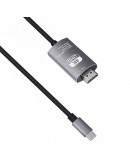 Кабел DeTech, USB-C – HDMI, 2.0m, 4K, 30Hz, Сив - 18392