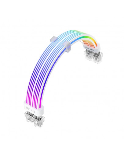 1stPlayer удължителен кабел Extension Modding Cable PCIe 6+2PIN Addressable RGB White - NC2-8P-WH