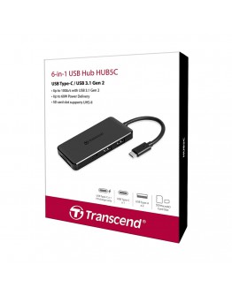 Transcend 3-Port Hub, 1-Port PD, SD/MicroSD Reader