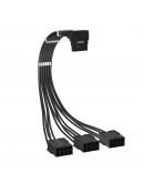 1stPlayer удължителен кабел Custom Sleeved Modding Cable Black - 3 x PCIe 8-pin to 12VHPWR - FM3-B-BK