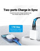 Vention бързо зарядно Fast Charger Wall - QC4.0, PD Type-C + QC3.0 USB A, 20W White - FBBW0