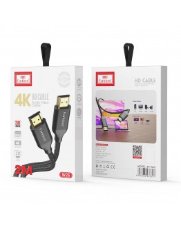 Кабел Earldom ET-W26 HDMI - HDMI, 3м., 4K, С оплетка, Черен - 18385