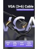 Vention Кабел за монитор Cable VGA HD15 M / M 1.5m Gold Plated, 2 Ferrites - DAEBG