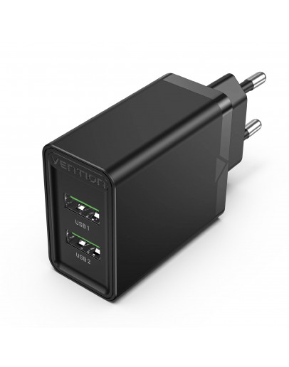 Vention бързо зарядно Fast Charger 2 x QC3.0 18W Black - FBAB0