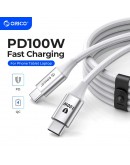 Orico кабел Cable USB C-to-C PD 100W Charging 1.0m White - CDX-100CC-WH