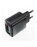 Acefast Универсално зарядно за стена Charger Wall GaN Quick Charge 18W - A90 - USB-A x 1, Black