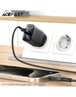 Acefast Универсално зарядно за стена Charger Wall GaN PD30W - A102 - USB-C x 1, Black