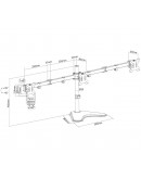 Neomounts Flat Screen Desk Mount (stand) for 3 scr