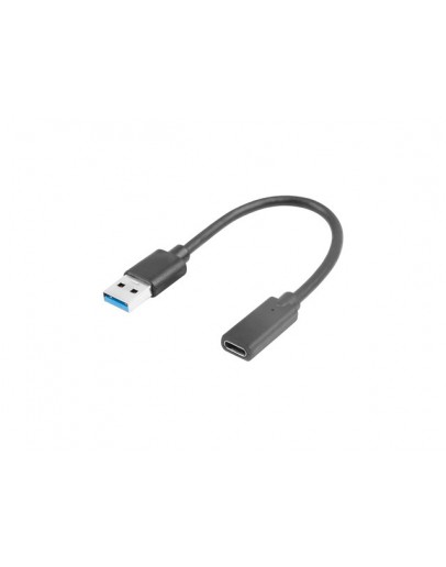 Lanberg USB-C (F) -> USB-A(M) cable 0.15 m, black