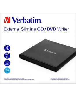 Verbatim Mobile DVD ReWriter USB 2.0 Black (Light 