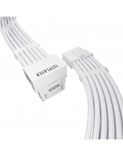 1stPlayer модулен кабел Custom Sleeved Modding Cable White - PCIe 5.0 12VHPWR M/M - FM2-B-WH