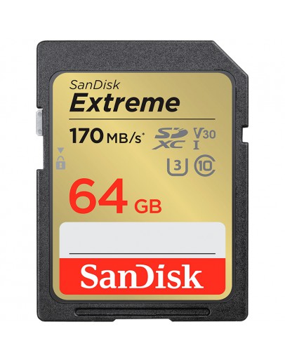 SanDisk Extreme 64GB SDXC Memory Card + 1 year