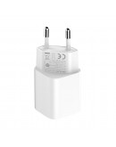 Мрежово зарядно устройство LDNIO A2318C, 20W, 1 x Type-C F, 1 x USB F, PD, QC, С Кабел Type-C към Lightning, Бял - 40293