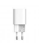 Мрежово зарядно устройство LDNIO A2318C, 20W, 1 x Type-C F, 1 x USB F, PD, QC, С Кабел Type-C към Lightning, Бял - 40293