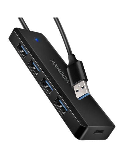 AXAGON HUE-C1A 4x USB3.2 Gen 1 Travel hub, USB-C