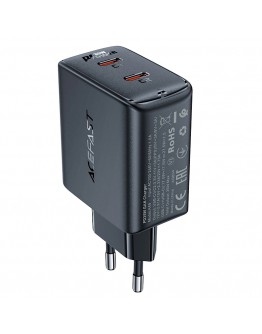 Acefast Универсално зарядно за стена Charger Wall GaN PD35W - A49 - USB-C x 2, Black