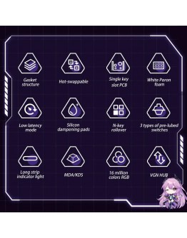 VGN безжична геймърска механична клавиатура Wireless Gaming Mechanical Keyboard - V87 Starry Sky - Dynamic Silver Switches [Linear]