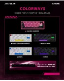 ATK професионална геймърска механична клавиатура Professional Gaming Mechanical Keyboard RS6 - 8K, Gateron Jade Pro Switches [Linear] - White