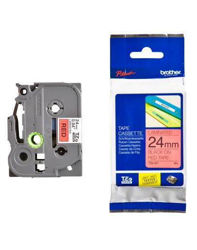 Brother TZe-451 Tape Black on Red, Laminated, 24mm