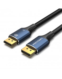 Vention кабел Display Port 1.4 DP M / M 8K 1m - Cotton Braided, Blue Aluminum Alloy - HCELF