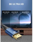 Vention кабел Display Port 1.4 DP M / M 8K 1m - Cotton Braided, Blue Aluminum Alloy - HCELF