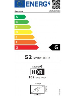 Samsung LED 43U8072 Smart, 4K Ultra HD, 50Hz Model