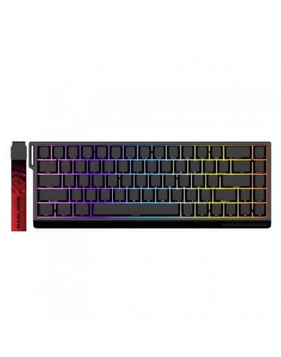 Madlions професионална геймърска механична клавиатура Professional Gaming Mechanical Keyboard MAD 68 PRO - Black, 8K, Sealed Silver Magnetic [Linear]