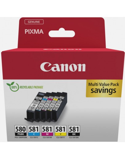 Canon PGI-580/CLI-581 PBK/C/M/Y Pigment + Ink Cart