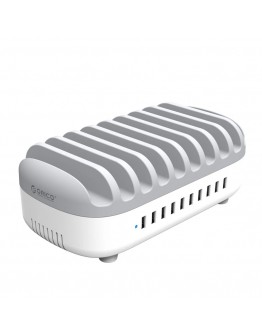 Orico зарядна станция за мобилни устройства Charger Station 220V - 10 x USB 120W white - DUK-10P-EU-WH