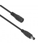 DC Удължител DeTech, 5.5x2.1 M/F, 1.0m, Черен - 18370