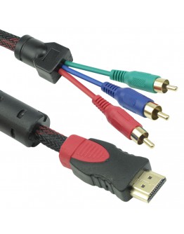 Кабел DeTech HDMI 3 RCA, 1.8m, HQ -18188