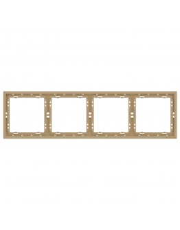 Четворна рамка DeTech DE-9227-84, Хоризонтална, За вграждане, 293x80, Златист - 75132