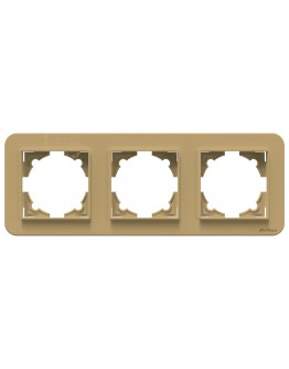 Тройна рамка DeTech DE-9223-83,Хоризонтална, За вграждане, 222x80, Златист - 75055