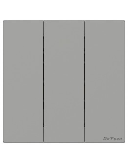 Троен електрически ключ DeTech DE-9225-03, Схема 1, 10А, 250V, За вграждане, IP20, Сив - 75096