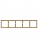 Петорна рамка DeTech DE-9227-85, Хоризонтална, За вграждане, 364x80, Златист - 75133