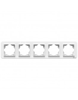 Петорна рамка DeTech DE-9223-85, Хоризонтална, За вграждане, 364x80, Бял - 75042